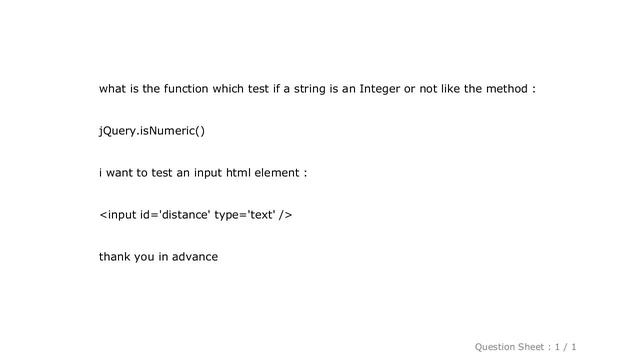 HTML : Test if string is Integer with Jquery смотреть онлайн