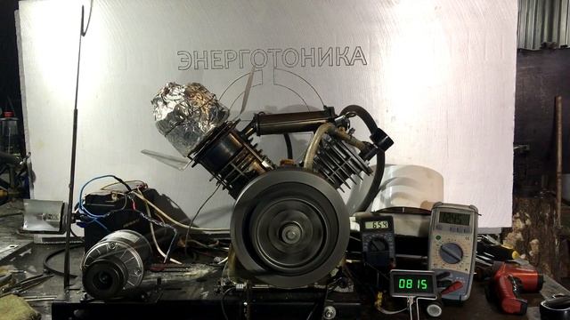 Двигатель Стирлинга из компрессора. Часть 4. Power plant with a stirling engine смотреть онлайн