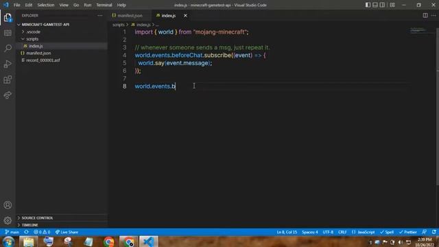 [OUTDATED] Mojang Gametest Scripting Api | World events | #minecraft #mcbe смотреть онлайн