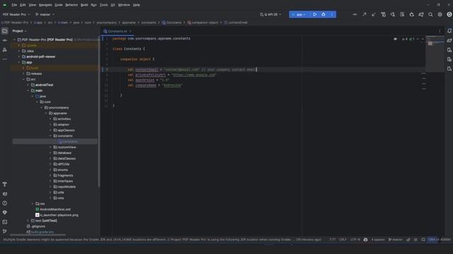 How to Change Company Details in Androidvine Template in Android Studio Giraffe 2023 смотреть онлайн