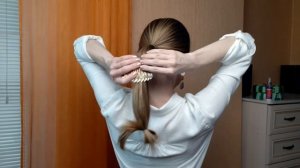 СОЗДАЮ КРАСИВЫЙ ПУЧОК С ПОМОЩЬЮ ЗАКОЛКИ ГРЕБЕНЬ.