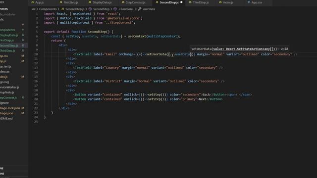 How to Build ReactJS Multi Step Form APP(#4) Hooks(useState & useContext), Context API & Material-U смотреть онлайн