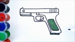 Нарисовать пистолет | Рисунок для мальчика | Сурет салу пистолет