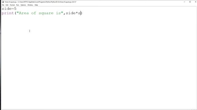 Area of Square by python-Python Programming смотреть онлайн