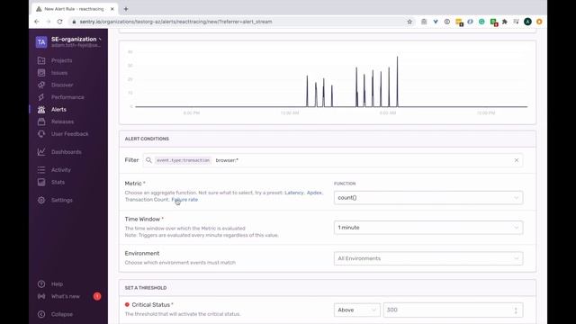 Setting up Metric Alerts | Sentry Tutorials смотреть онлайн