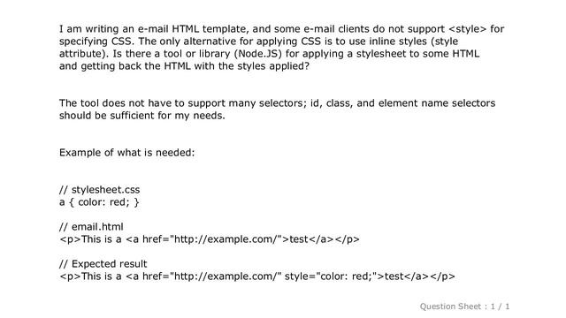 CSS : "Compile" CSS into HTML as inline styles смотреть онлайн