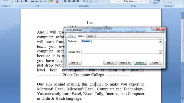 How to Use Ctrl + H keyboard shortcut key with Practical | Ctrl + H = Replace Text Info in UrduHind смотреть онлайн