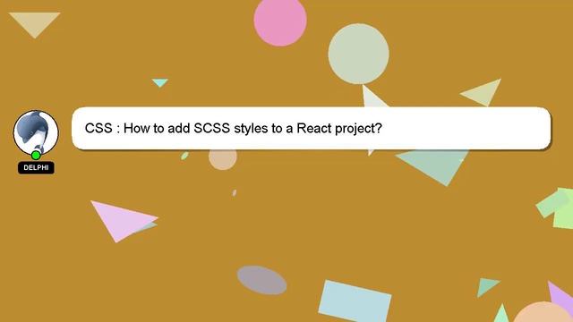 CSS : How to add SCSS styles to a React project? смотреть онлайн