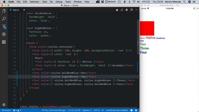 React Native Tutorial - Styling #2 - StyleSheet Create смотреть онлайн