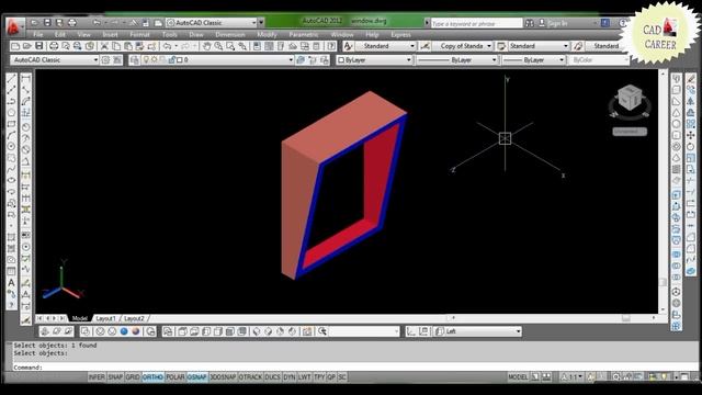 Window Projection In AutoCAD 3D In 3D House | Make 3D Window projection | CAD CAREER смотреть онлайн