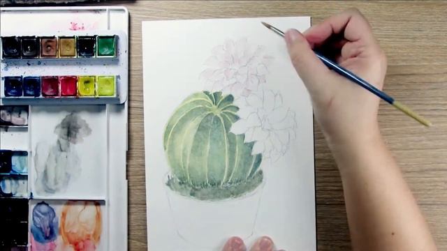 Watercolor 027 | Paint Cactus With Watercolor смотреть онлайн
