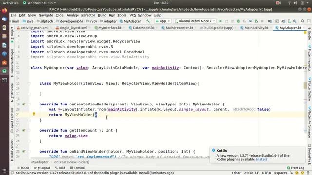 Android Application Development using Kotlin - 14 || Finising Recyclerview and Cardview (Part 2) смотреть онлайн