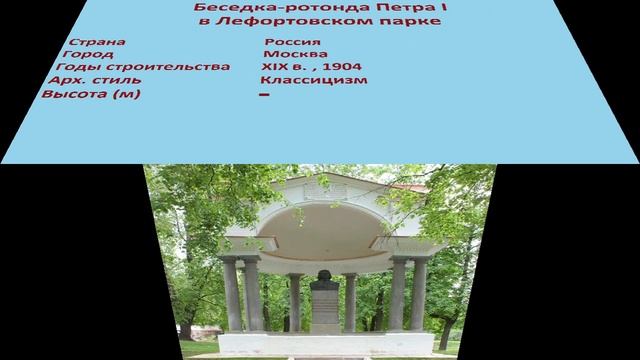 Беседка-ротонда Петра I в Лефортовском парке (Москва) смотреть онлайн