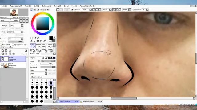 Как легко нарисовать нос в Paint tool sai на гп, мышке ~ 2 вида смотреть онлайн