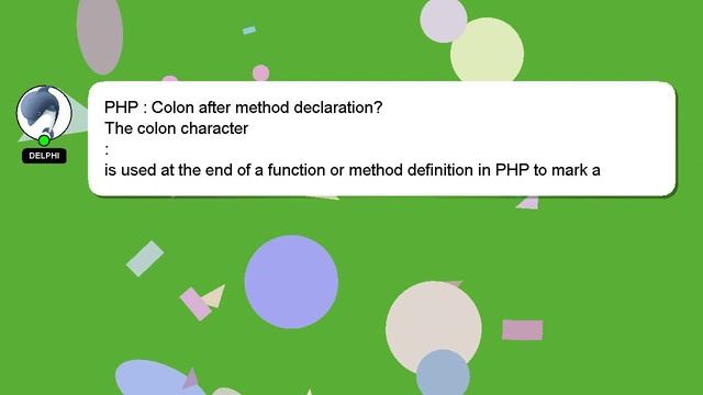 PHP : Colon after method declaration? смотреть онлайн