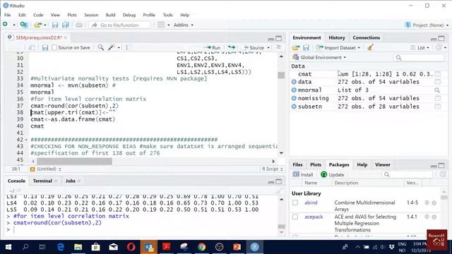 SEM (11): Descriptive statistics, multivariate normality and correlations of measurement items смотреть онлайн