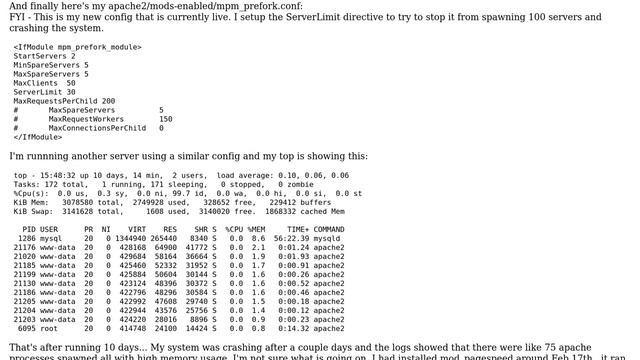 Apache starts up with high memory usage. Why? смотреть онлайн
