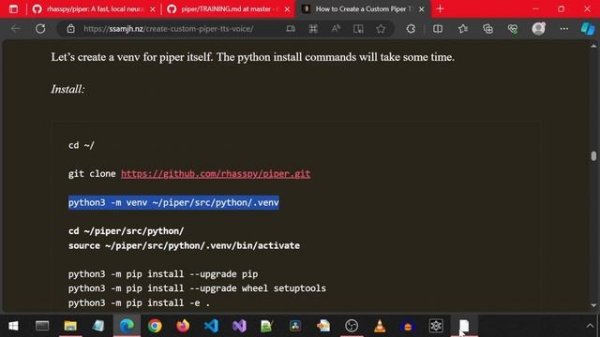 Local Piper TTS Training (Using WSL)