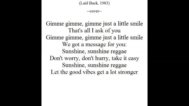 Sunshine Reggae (Laid Back, 1983) - Reprise смотреть онлайн