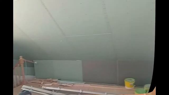 Дом из арболита. Пароизоляция мансарды, гипсокартон. смотреть онлайн