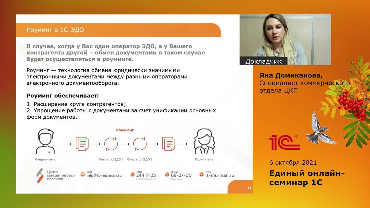 Сервис 1С:ЭДО: формирование, подписание и отправка документов контрагентам в один клик смотреть онлайн