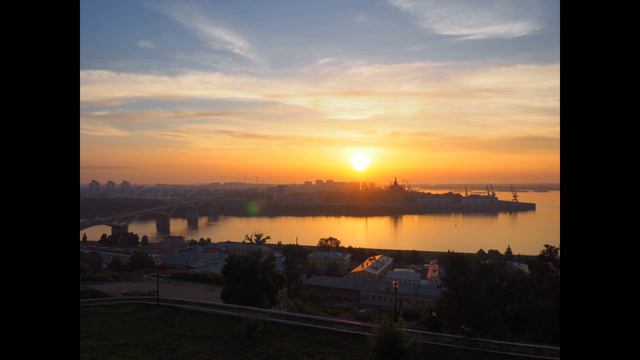Timelapse, закат, стрелка Нижний Новгород смотреть онлайн