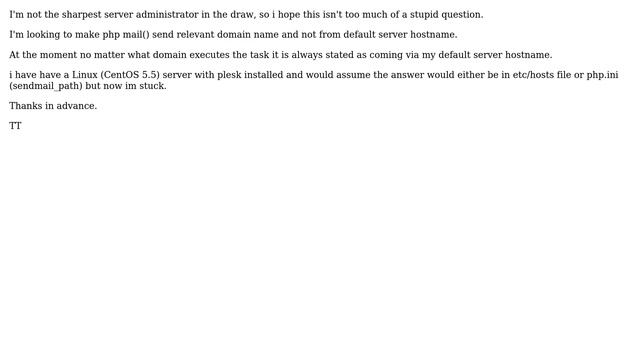 make php mail() send relevant domain name and not from default server hostname смотреть онлайн