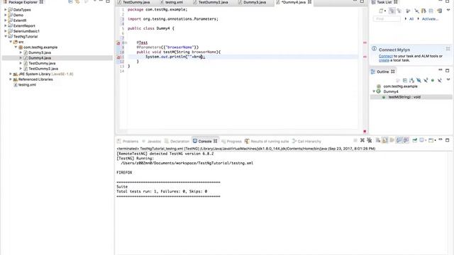 testng parameterization using xml- testng tutorial for beginners смотреть онлайн