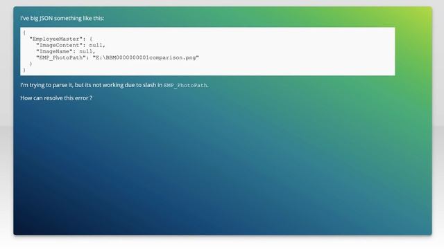 Parse JSON having back slashes - Javascript смотреть онлайн
