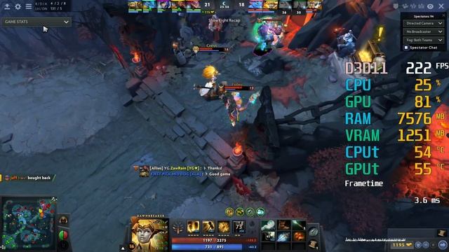 GeForce GTX 1650 SUPER -- Intel Core i5-11600K -- Dota 2 FPS Test i5-11600KF смотреть онлайн