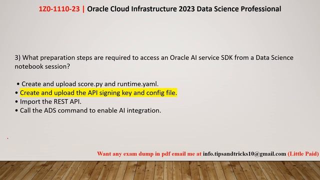 Oracle Cloud Infrastructure 2023 Data Science Professional (1Z0-1110-23) | Latest Dumps смотреть онлайн