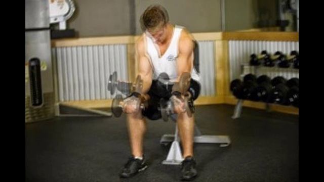 Сгибания запястья сидя на скамье с гантелями ладонями вверх смотреть онлайн