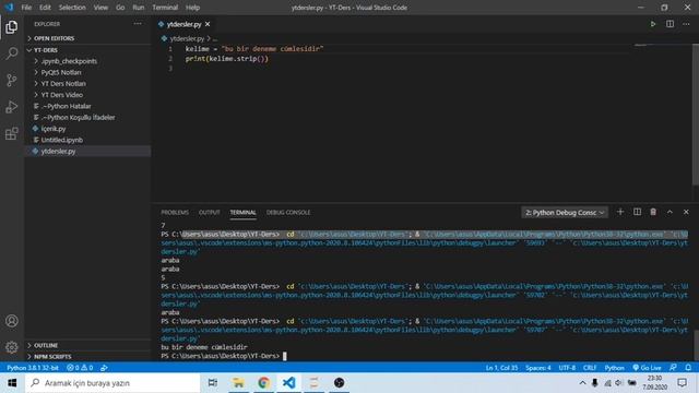Python Karakter Dizileri: strip lstrip ve rstrip Yöntemleri смотреть онлайн