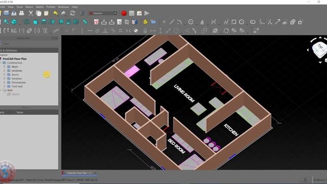 ARCHITECTURAL 3D FLOOR PLAN IN FREE CAD WORKFLOW || 3D HOUSE PLAN IN FREE CAD TIMELAPSE || #13 смотреть онлайн