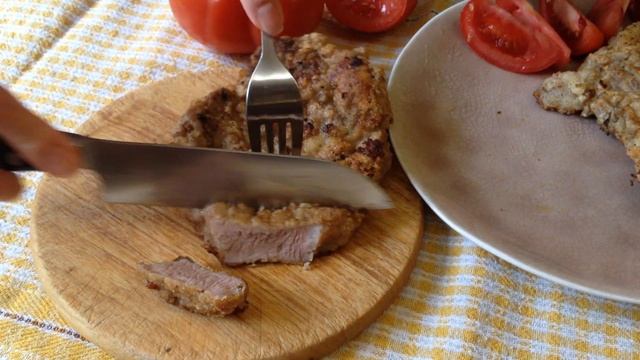 Шницель из свинины в панировке из манки смотреть онлайн