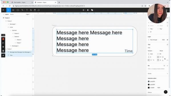 Figma tutorial: Chat (message) bubble component pt.1 / Mobile app design
