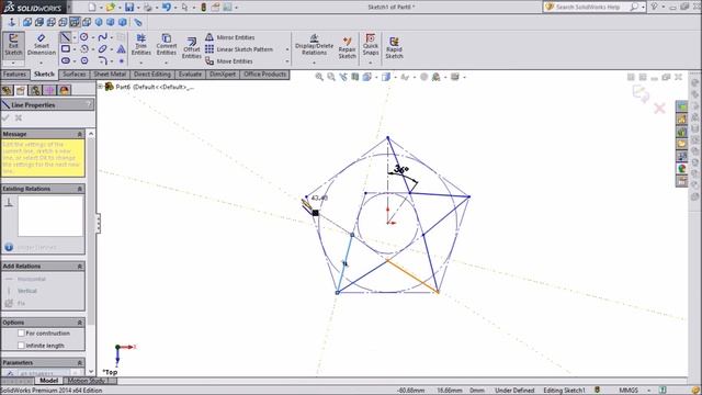 SolidWorks Tutorial Sketch 3D Star
