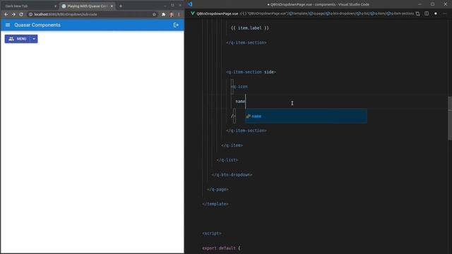 Quasar Components - Button Dropdown смотреть онлайн