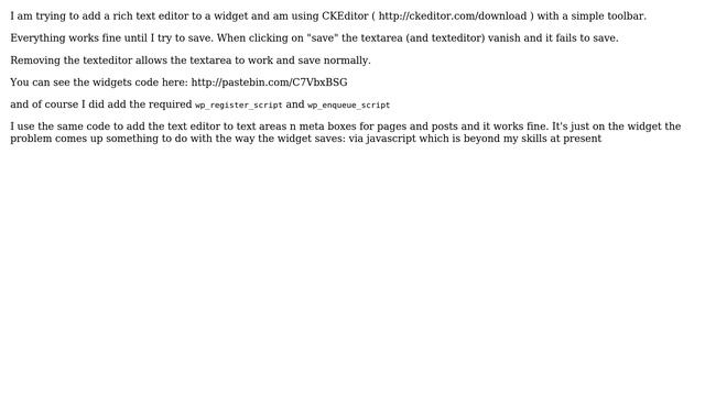 Wordpress: Adding a rich text editor to a widget - specifically CKEditor (2 Solutions!!) смотреть онлайн
