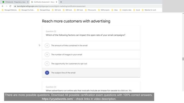 Fundamentals of Digital Marketing Certification Assessment Answers - Google Digital Garage #yzydo смотреть онлайн