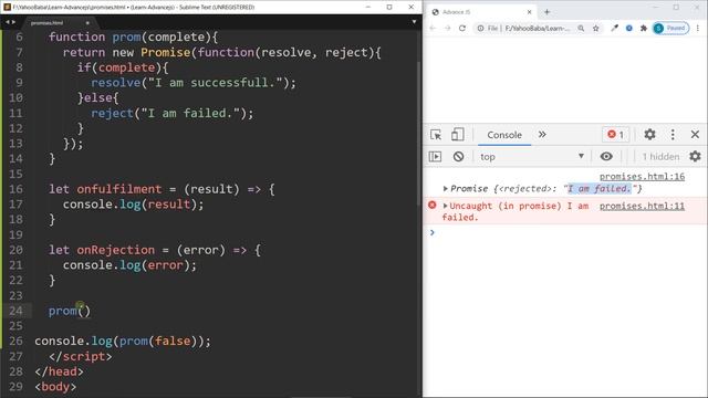 Advance JavaScript - Promise Tutorial in Hindi / Urdu смотреть онлайн