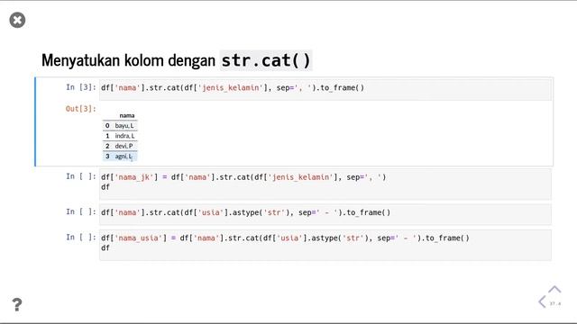 Pandas 36 | Menyatukan kolom pada Pandas Data Frame | Python Pandas | Belajar Data Science смотреть онлайн