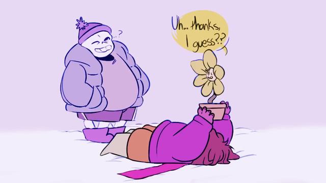 Face Plant [Undertale Comic Dub] (Sans Frisk & Flowey) смотреть онлайн
