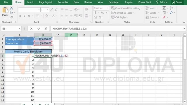Use the RAND and NORM.INV functions to execute a Monte Carlo simulation (Excel 2016) смотреть онлайн