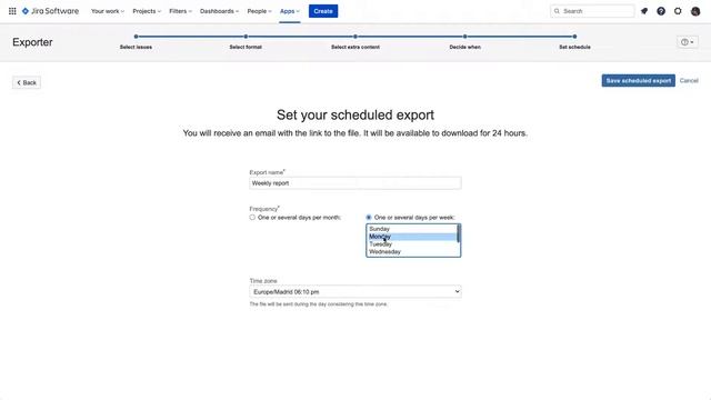 How to schedule issue exports from Jira Cloud with Exporter? [Atlassian Marketplace apps] смотреть онлайн