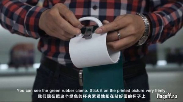 печать на кружках при помощи 3д вакуумного пресса