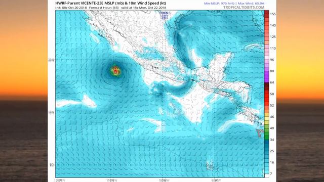 Tropical Storm Vincente (East Pac) October 20 CPT 04:18hrs смотреть онлайн