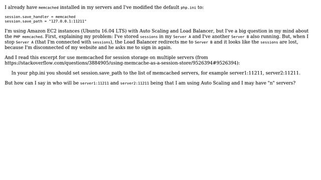 DevOps & SysAdmins: How to use PHP memcached for session storage with Auto Scaling? смотреть онлайн