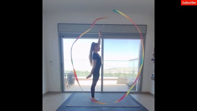 Rhythmic Gymnastics Ribbon Basics- Beginners Ribbon Handling- Beginners Follow Along #ribbon Routin