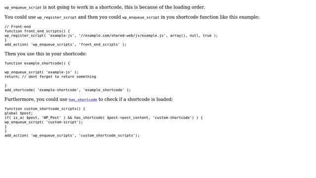 Wordpress: enqueue script for specific shortcode (3 Solutions!!) смотреть онлайн